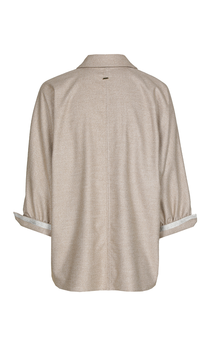 Dames blouse lange mouw bruin