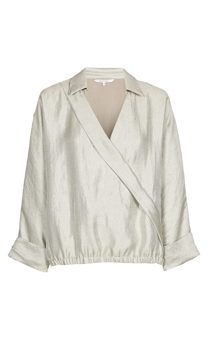 Dames blouse lange mouw grijs