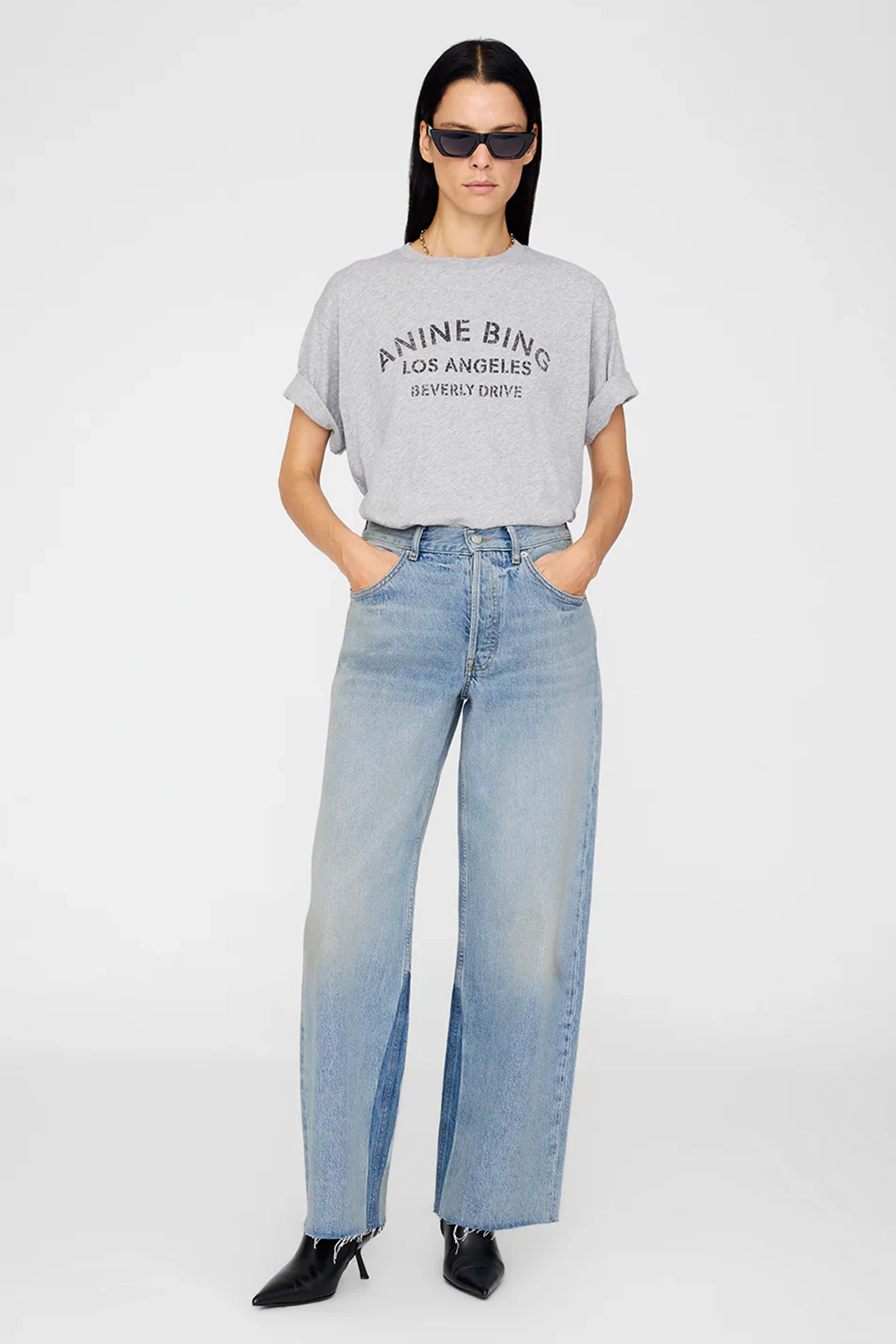 Dames t-shirt korte mouw grijs