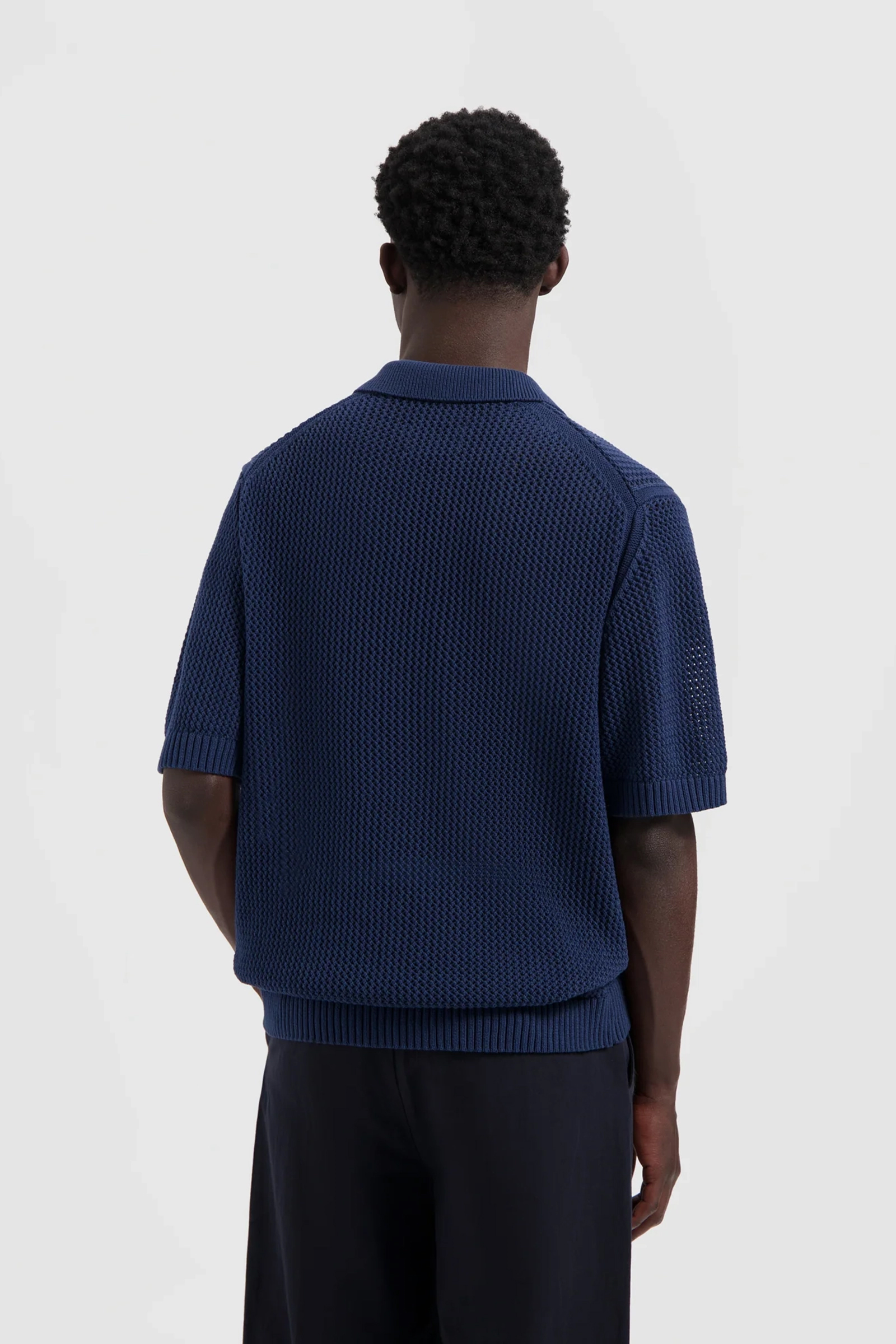 Olaf Hussein KNIT POLO Blauw 3