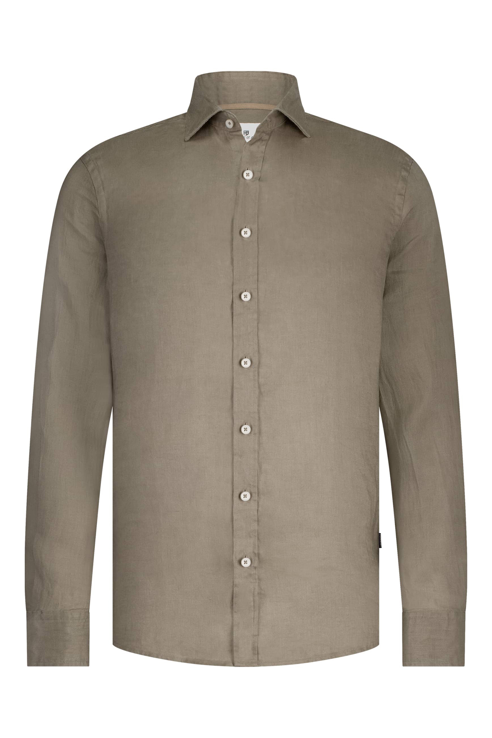 State of Art Shirt LS Plain Linen bruin/beige-2 1