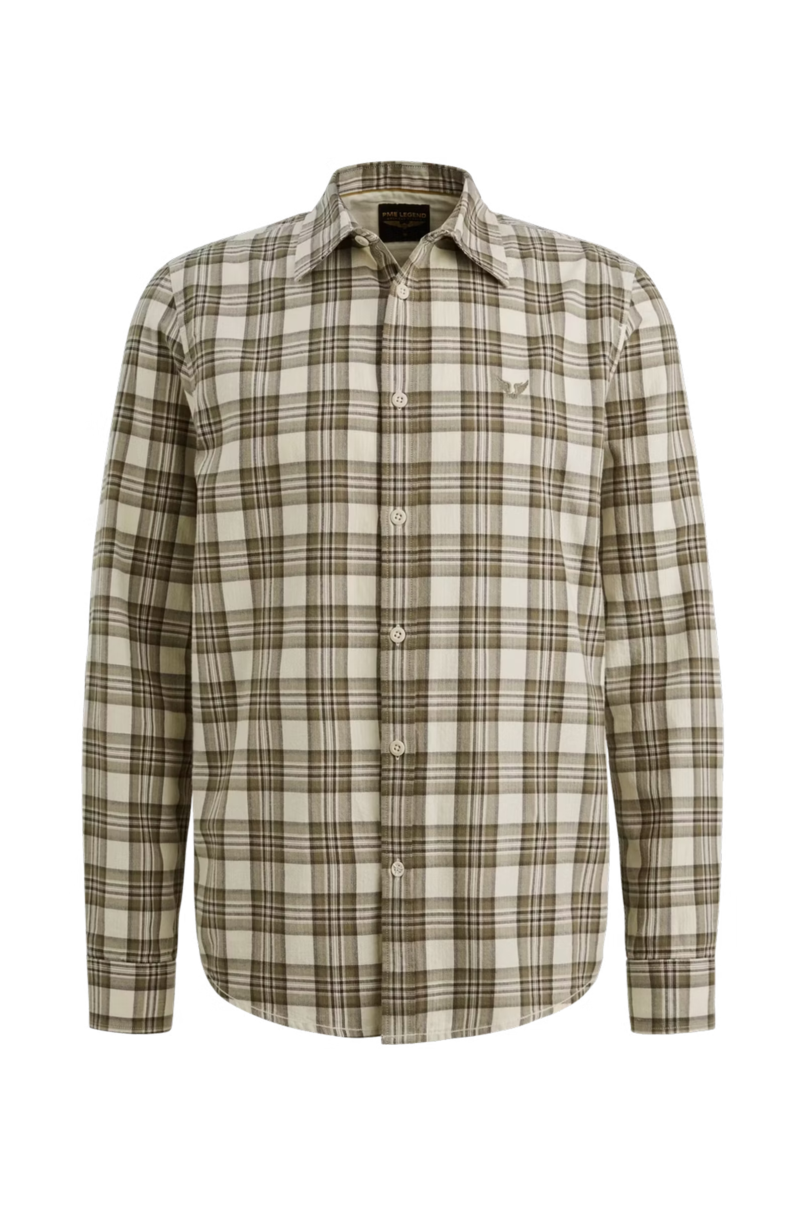 Heren overhemd lm casual bruin