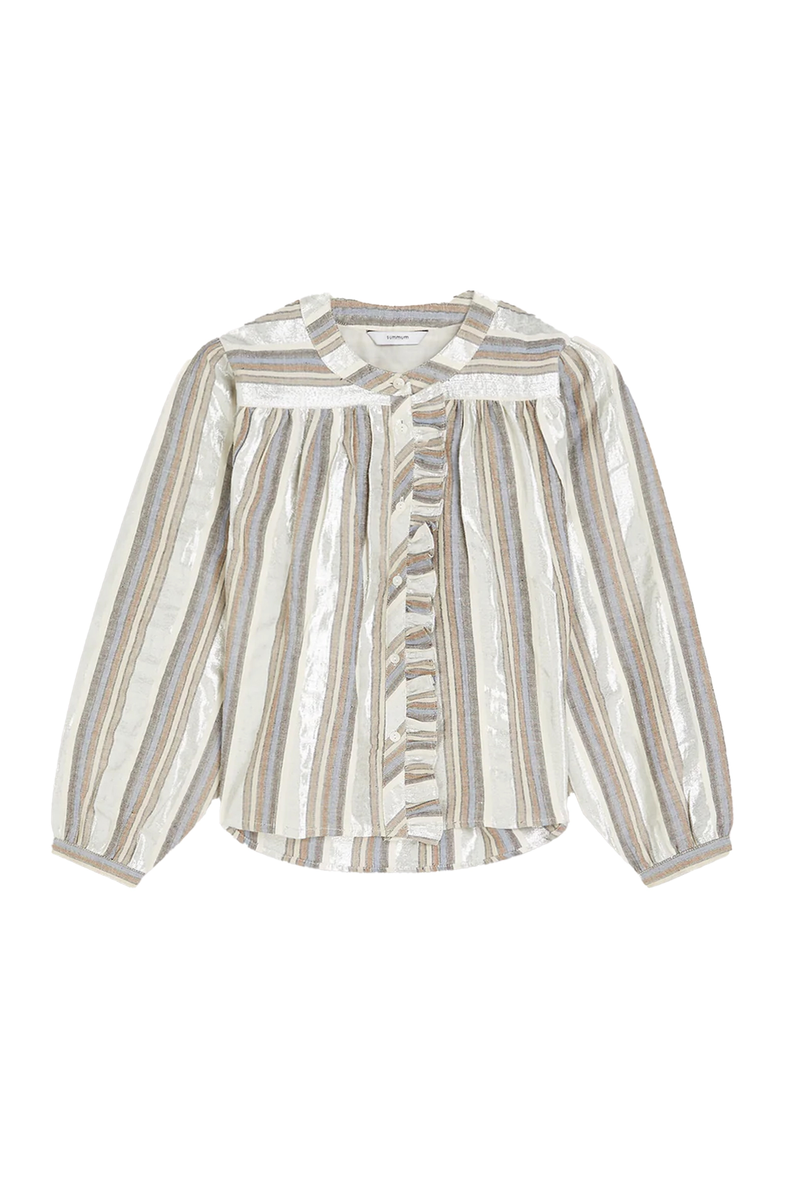 Dames blouse lange mouw zilver