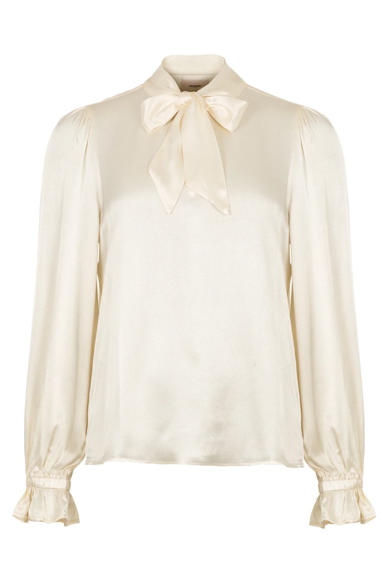 Dames blouse lange mouw ecru