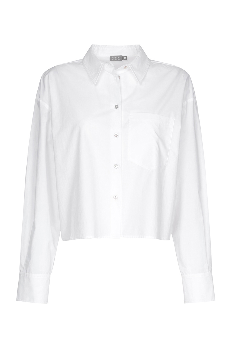 Dames blouse lange mouw wit