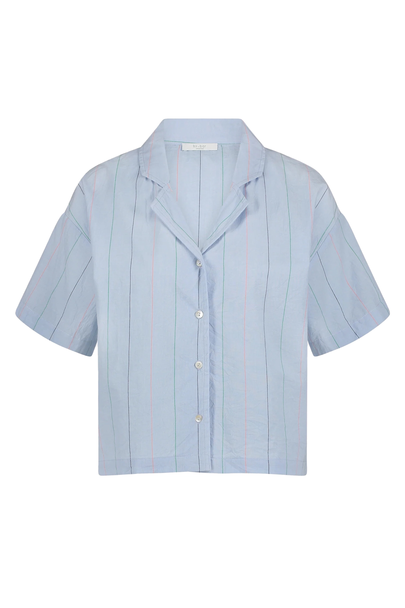 By Bar Jake stripe chambray blouse Blauw-1 1