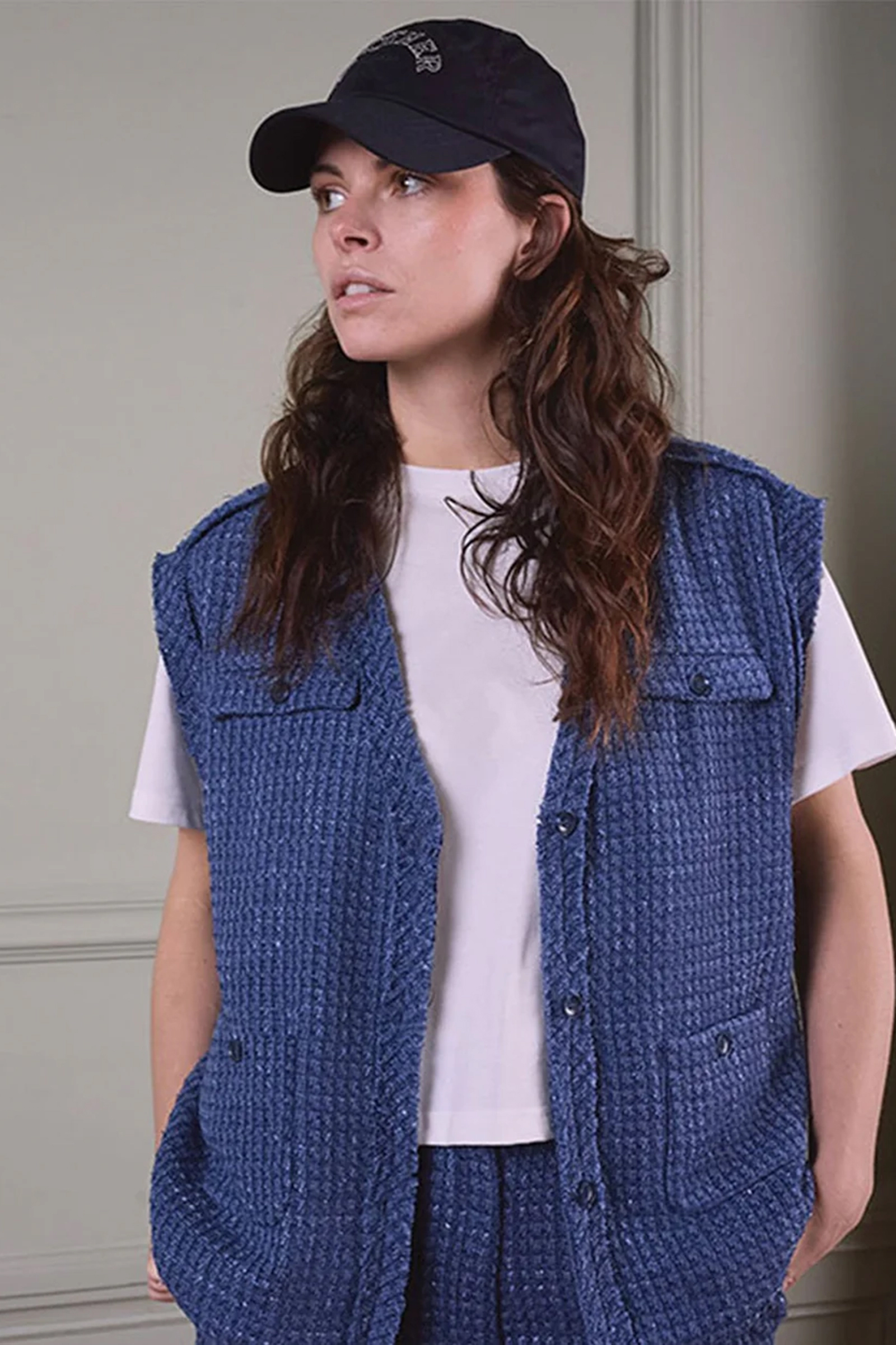 Dames gilet blauw