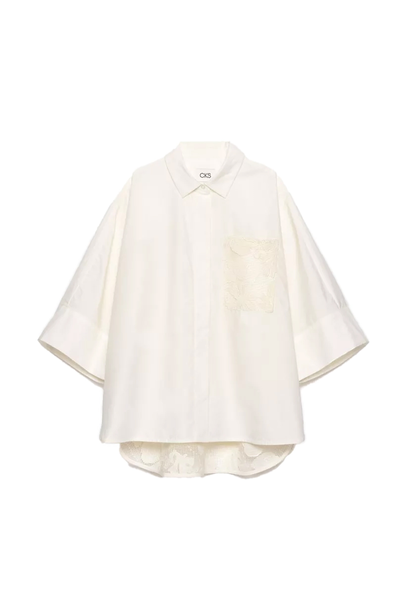 Dames blouse lange mouw wit