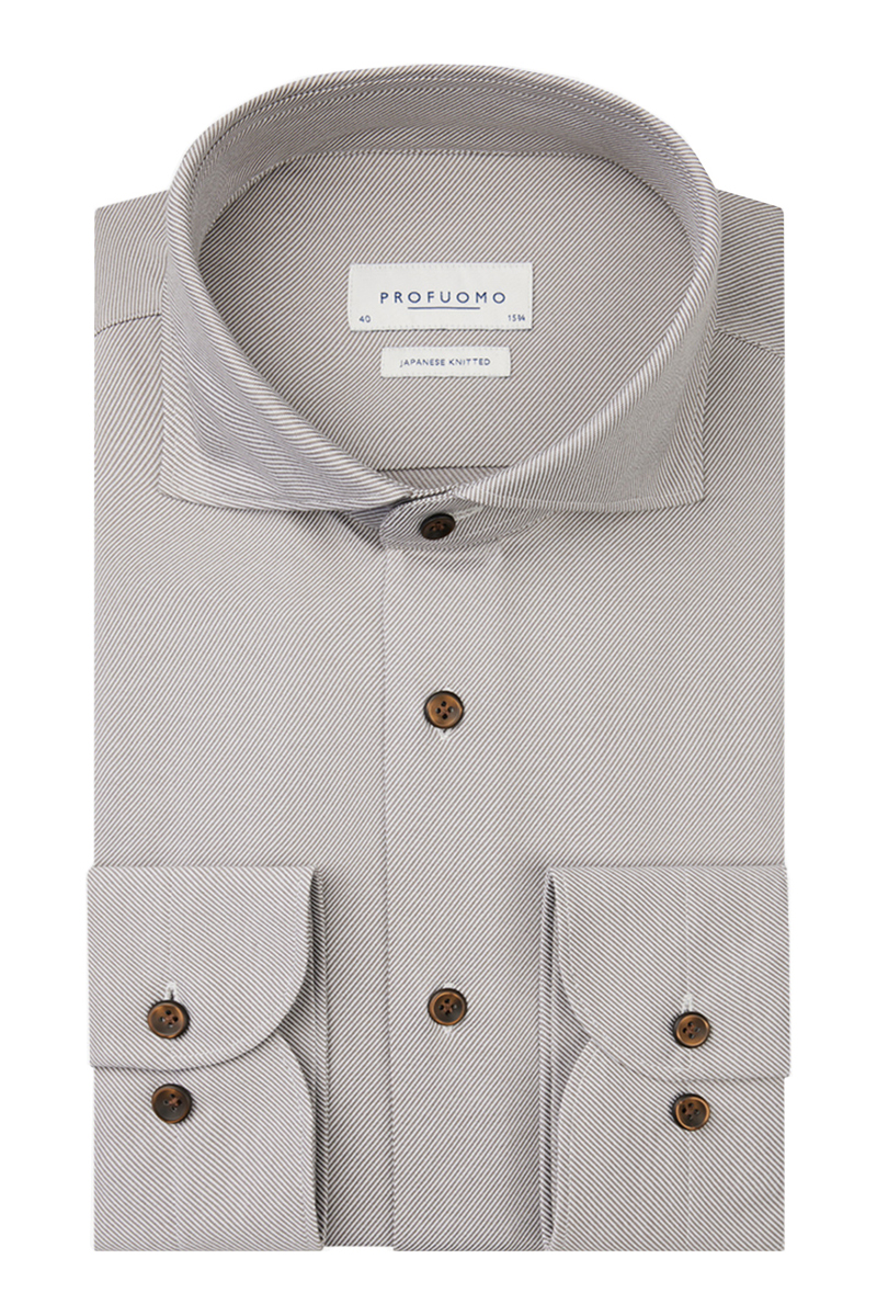 Profuomo SHIRT X-CUTAWAY SC SF TAUPE Taupe 1
