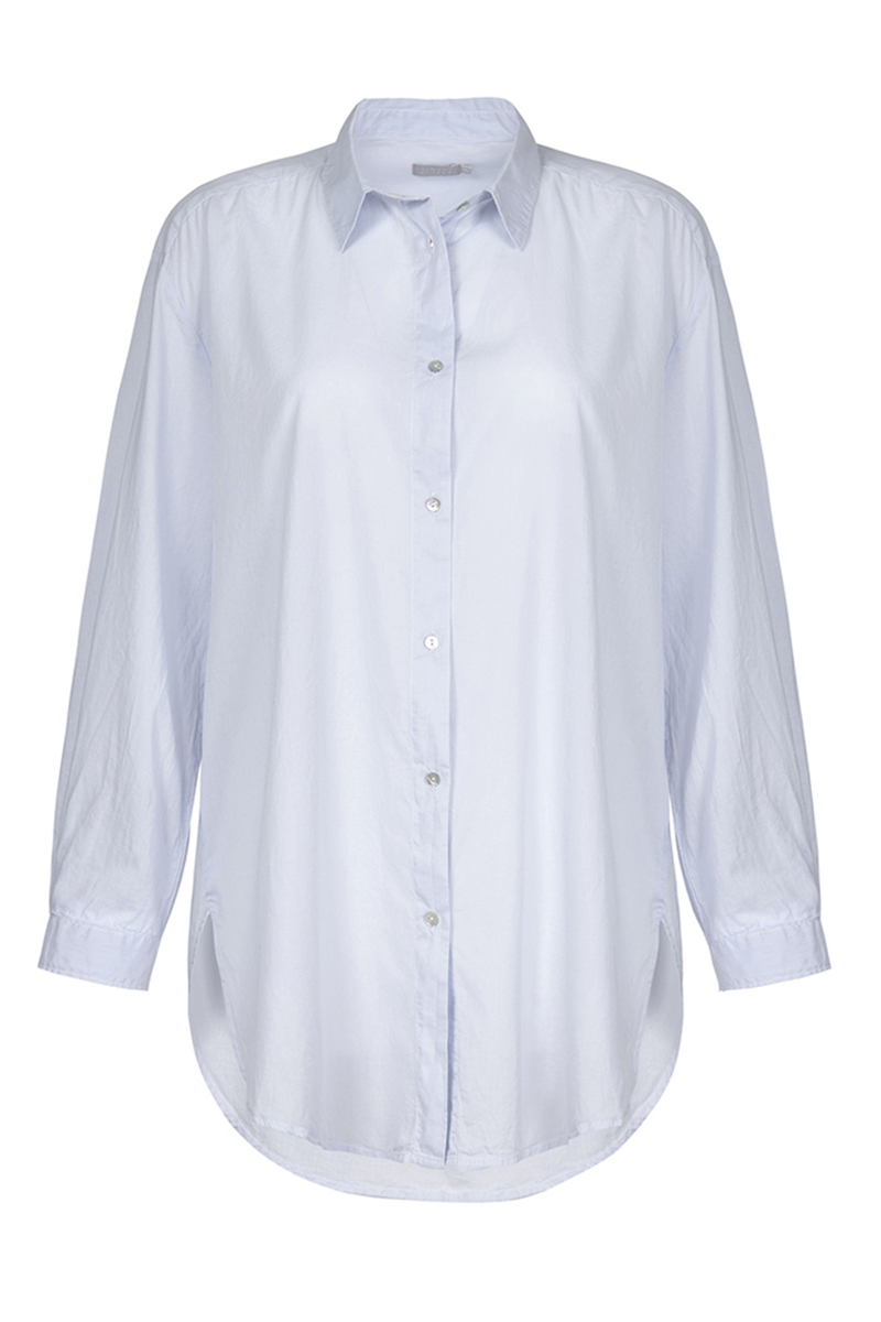 Dames blouse lange mouw blauw