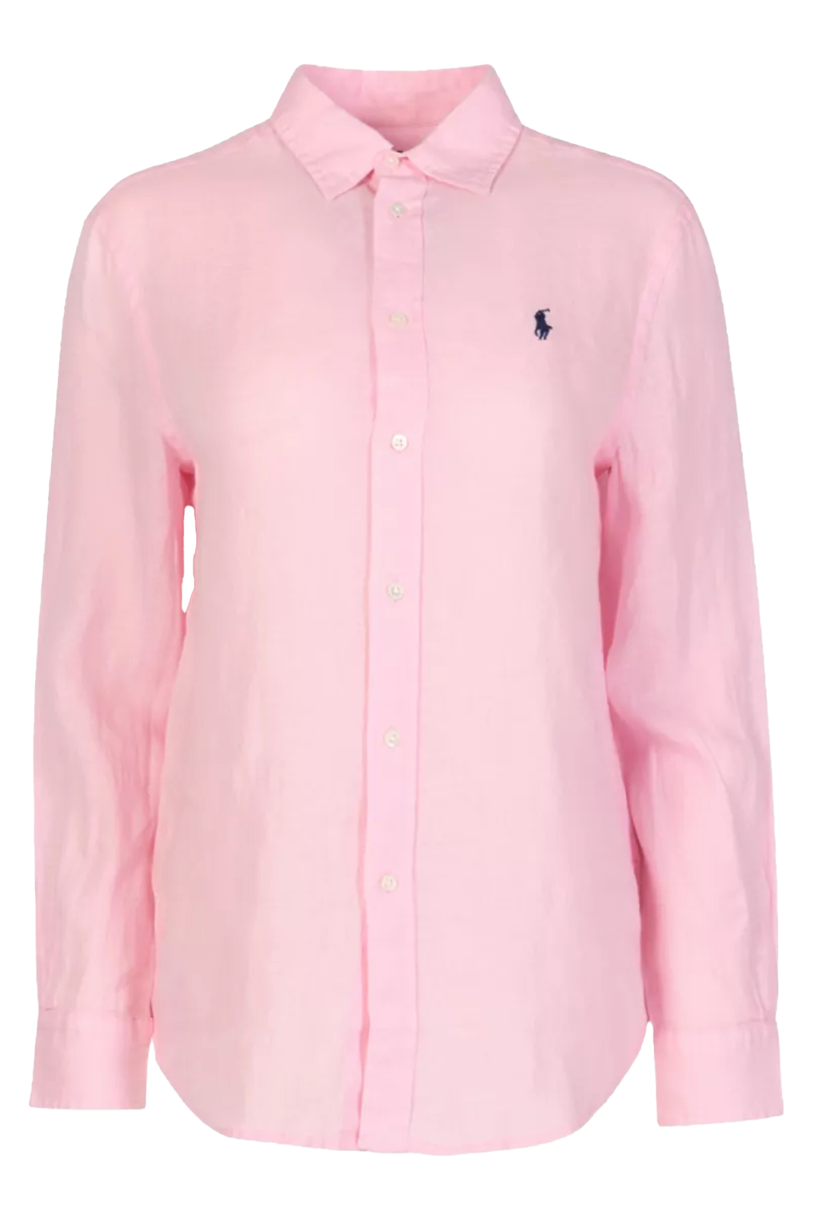 Dames blouse lange mouw rose