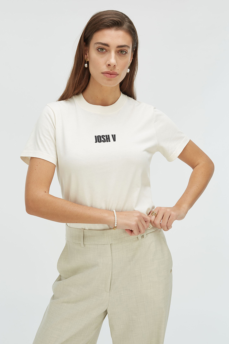 Dames t-shirt korte mouw ecru