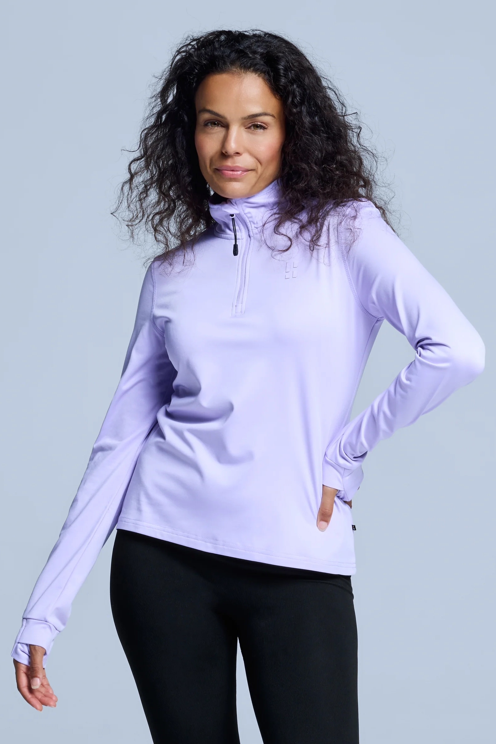 Wintersport dames pully+rits paars