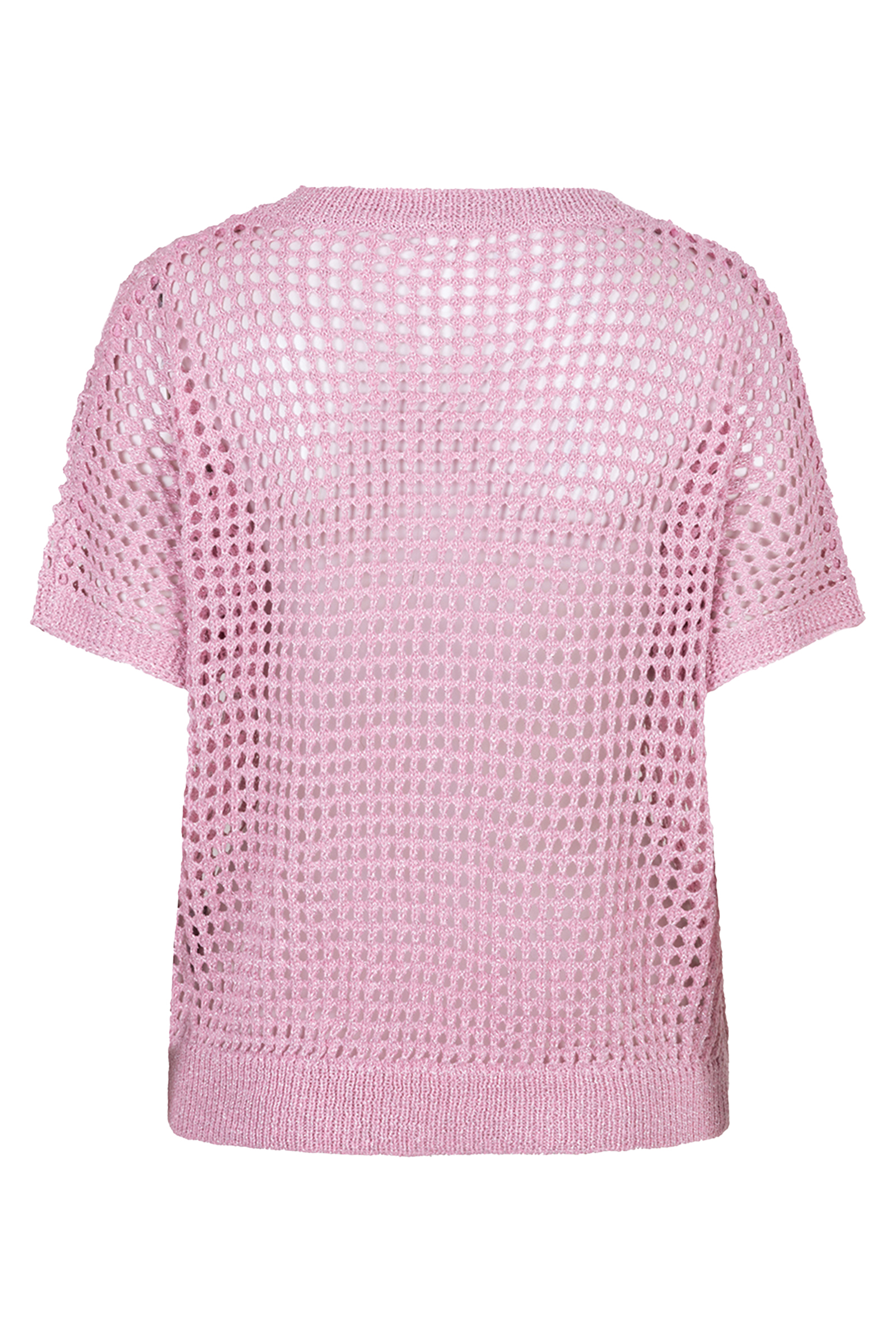 Esqualo Sweater open knit lurex Rose-1 3