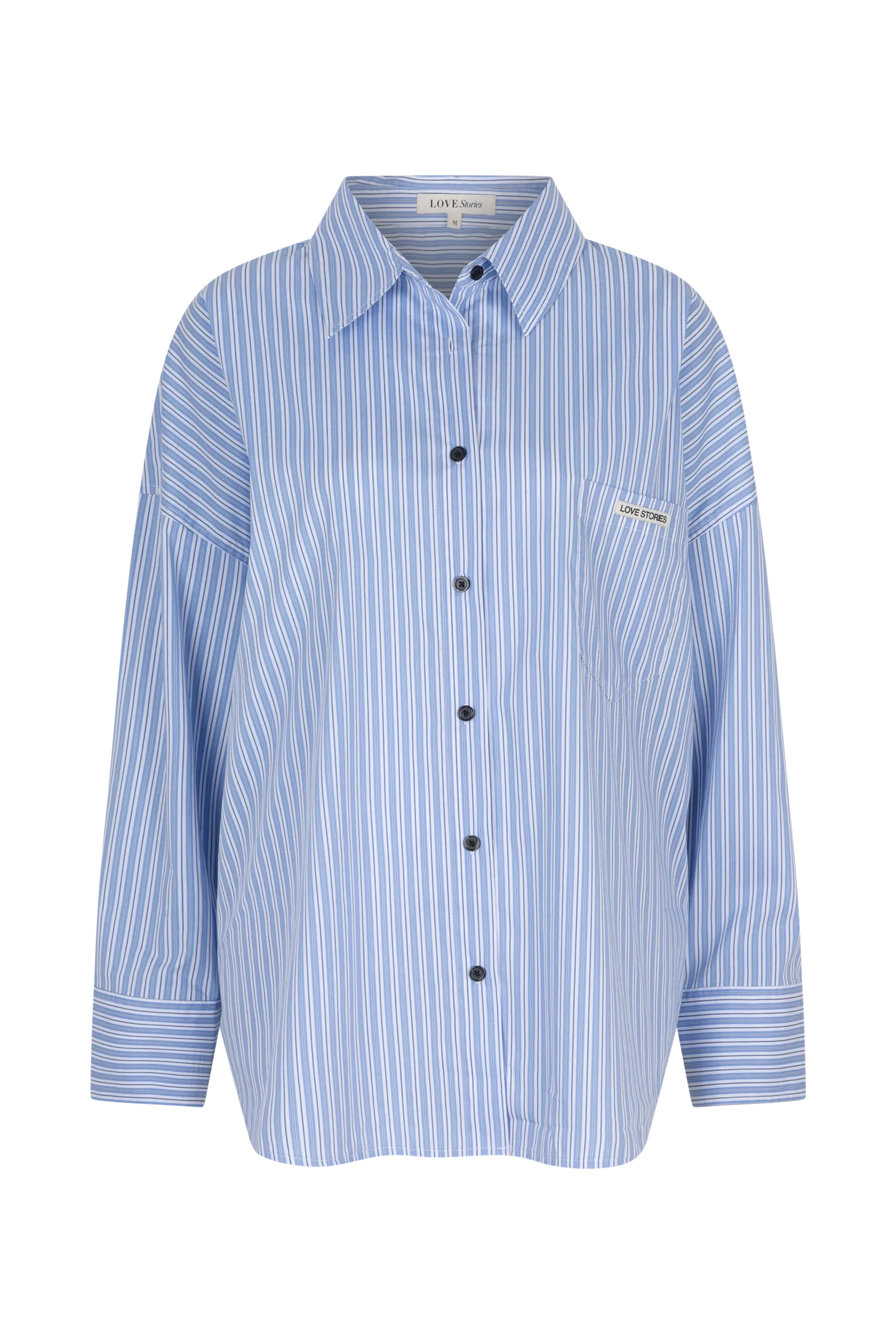 Dames blouse lange mouw blauw