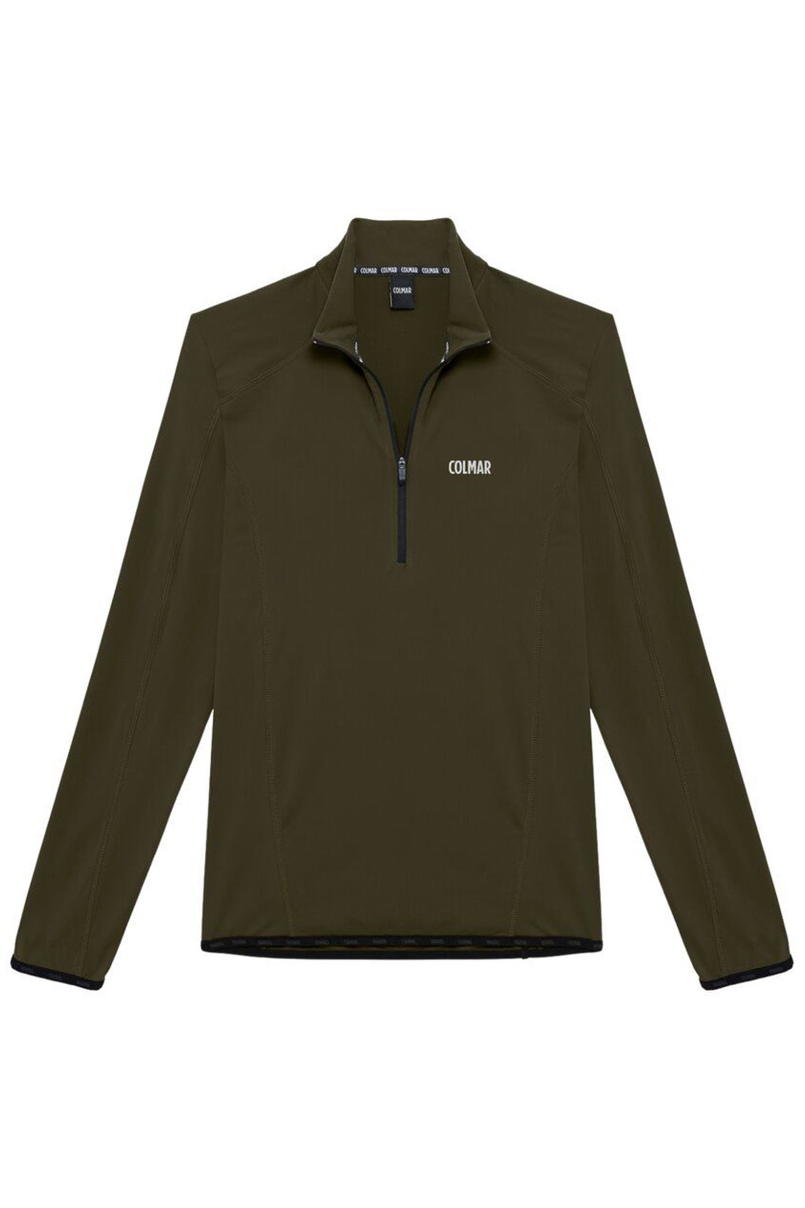 Wintersport heren pully+rits groen