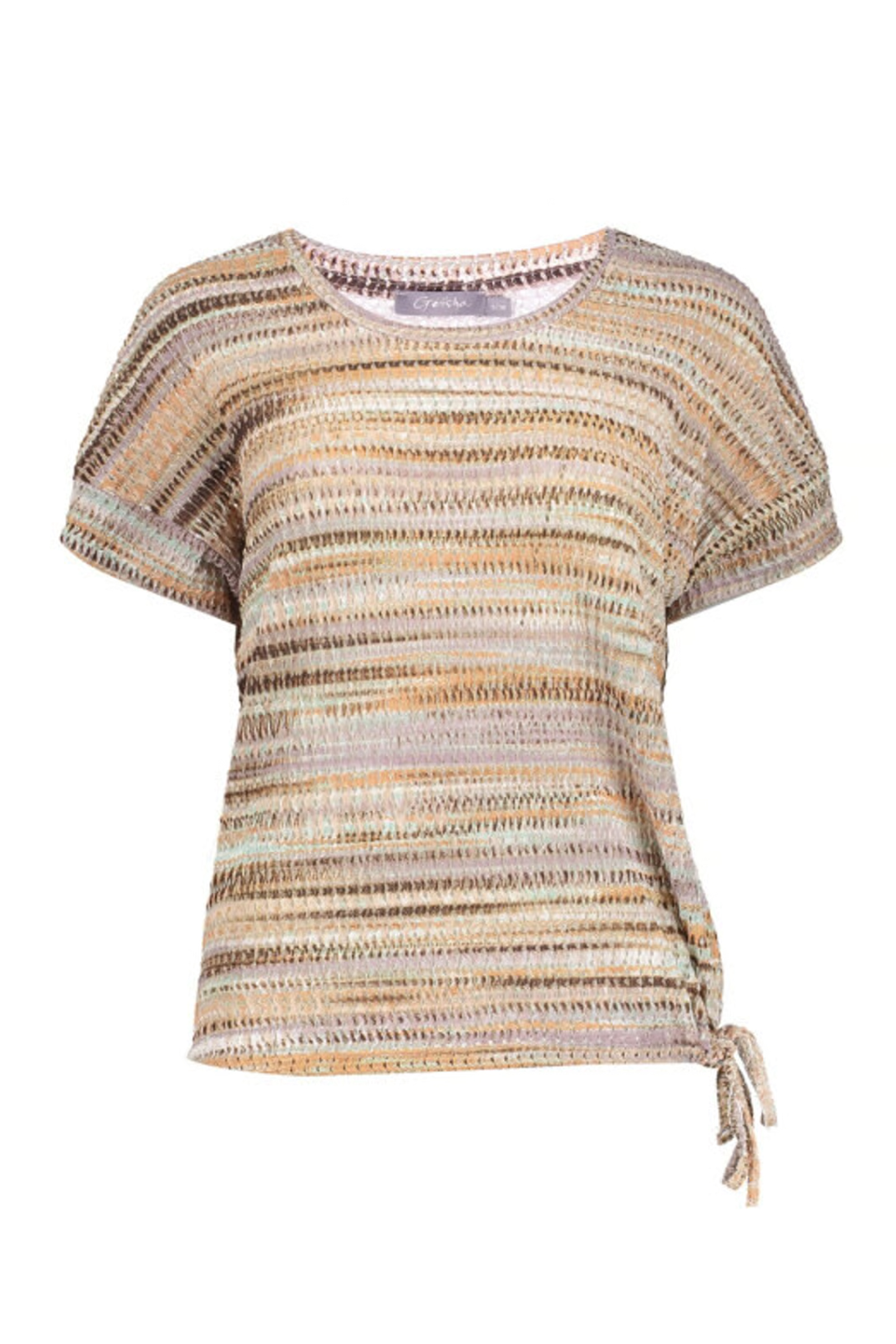 Dames t-shirt korte mouw bruin