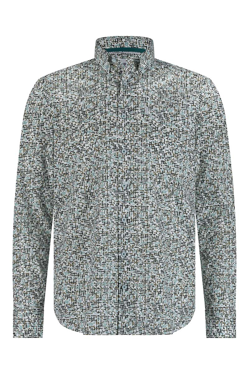 Heren overhemd lm casual wit