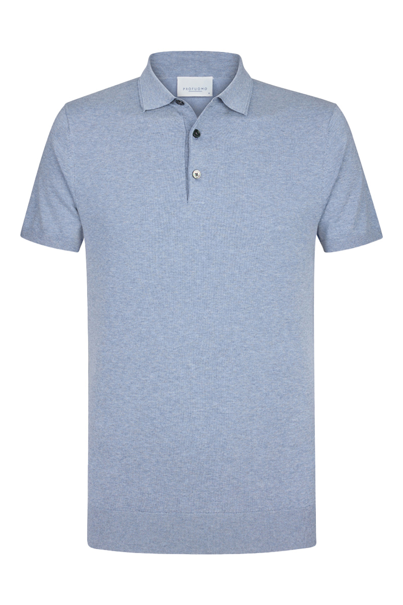Heren polo korte mouw blauw