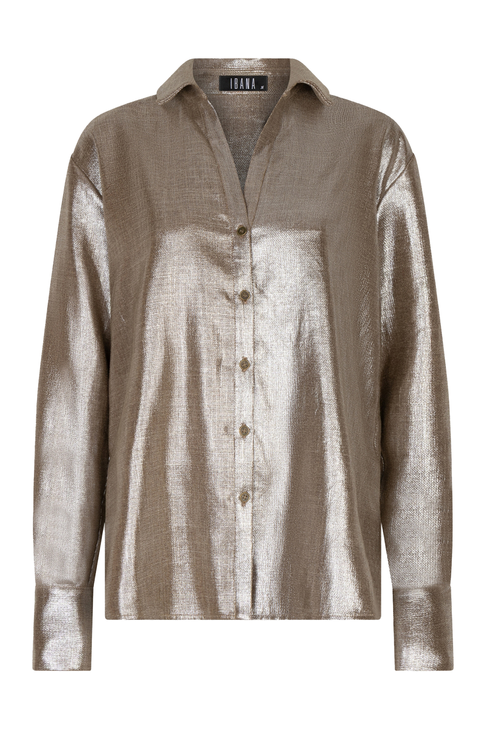 Dames blouse lange mouw goud