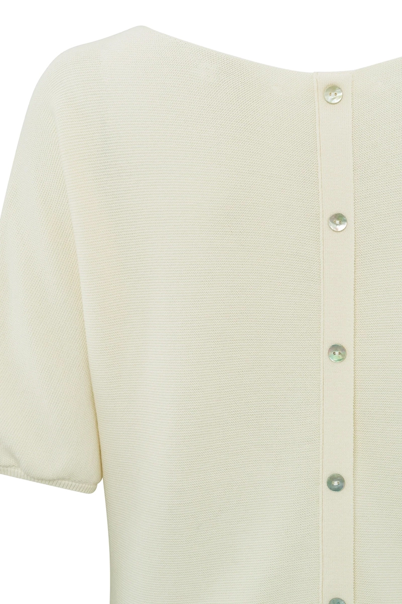 Yaya Sweater with short sleeves IVORY WHITE 3