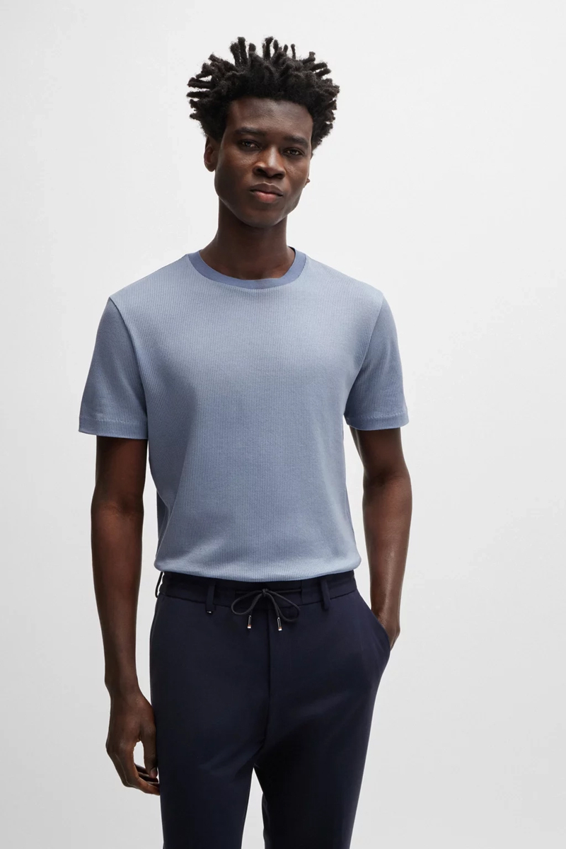Heren t-shirt kortemouw blauw