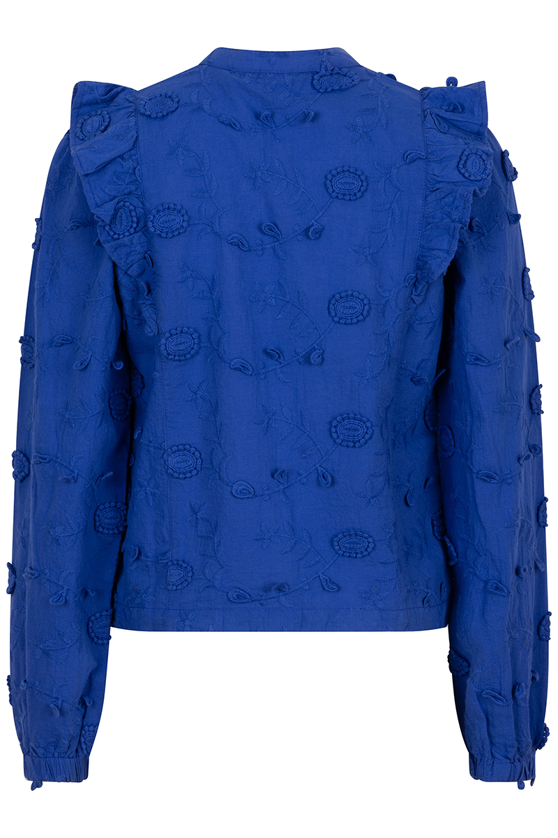 Meisjes blouse lange mouw blauw