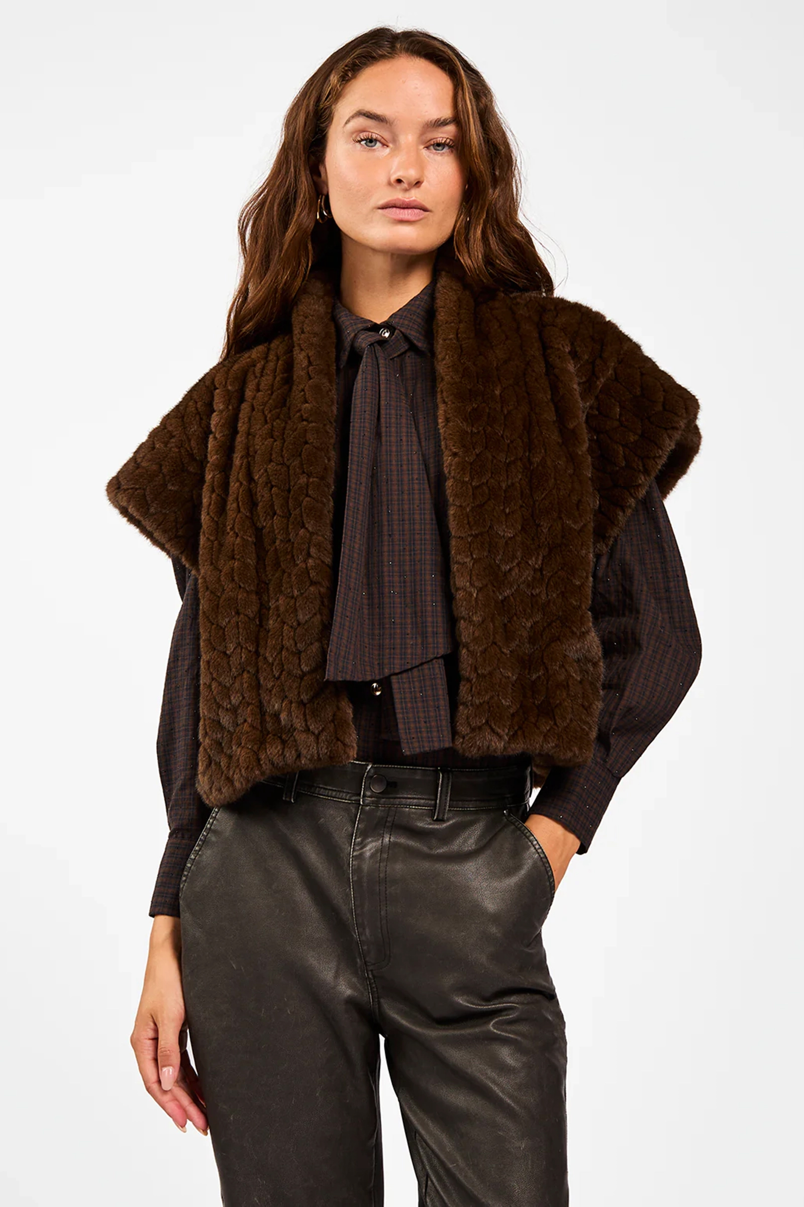 Dames gilet bruin