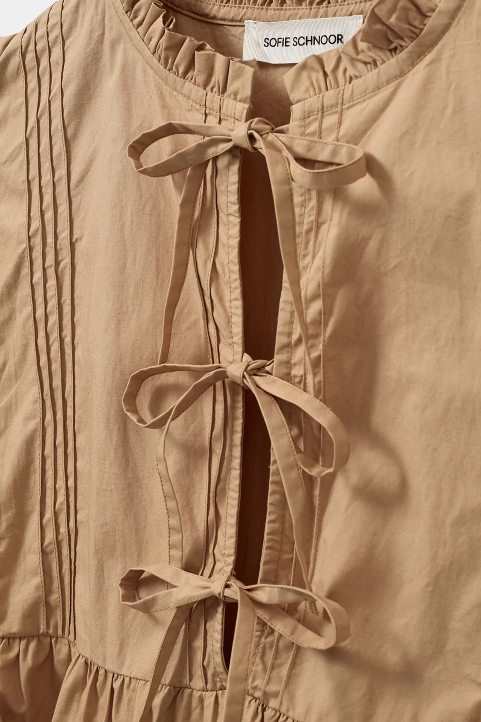 Meisjes blouse mouwloos bruin