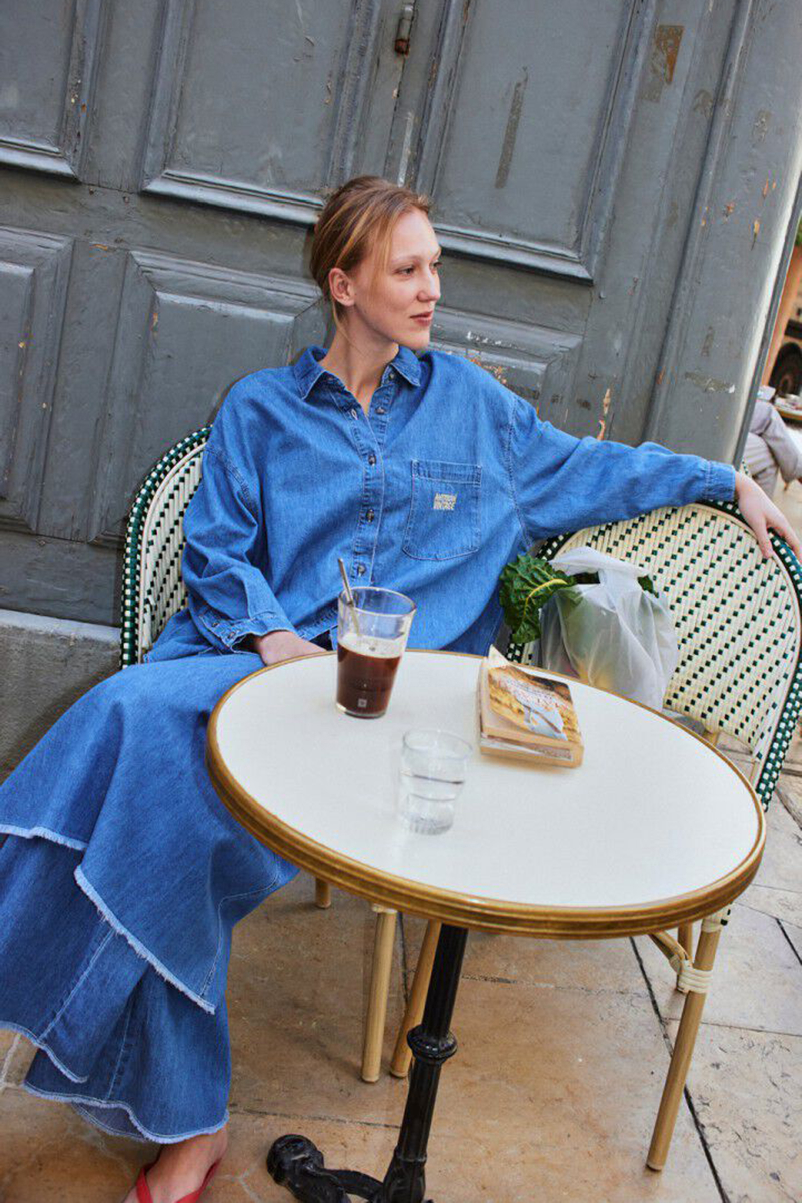 Dames blouse lange mouw blauw