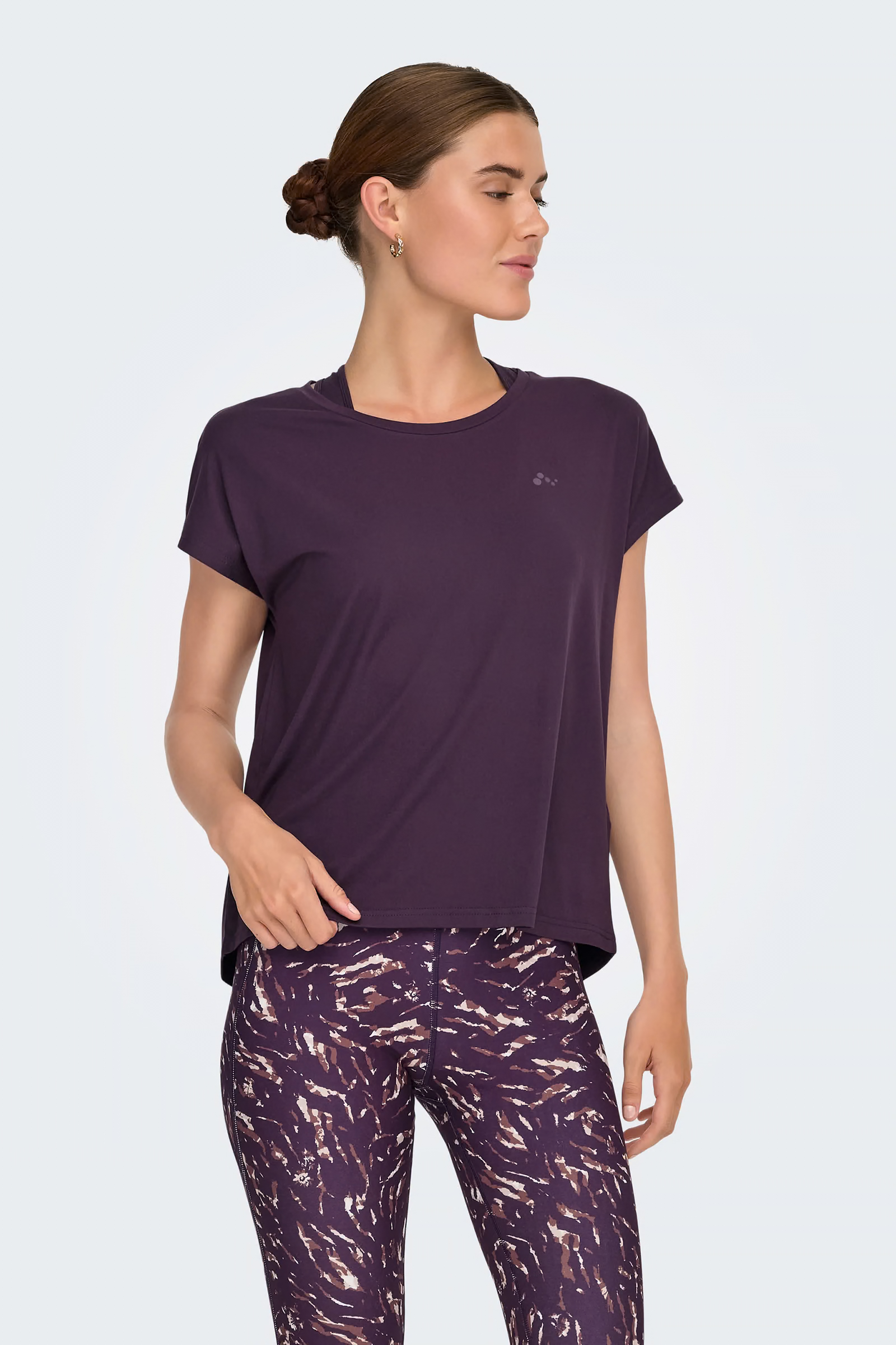 Fitness dames t-shirt km paars