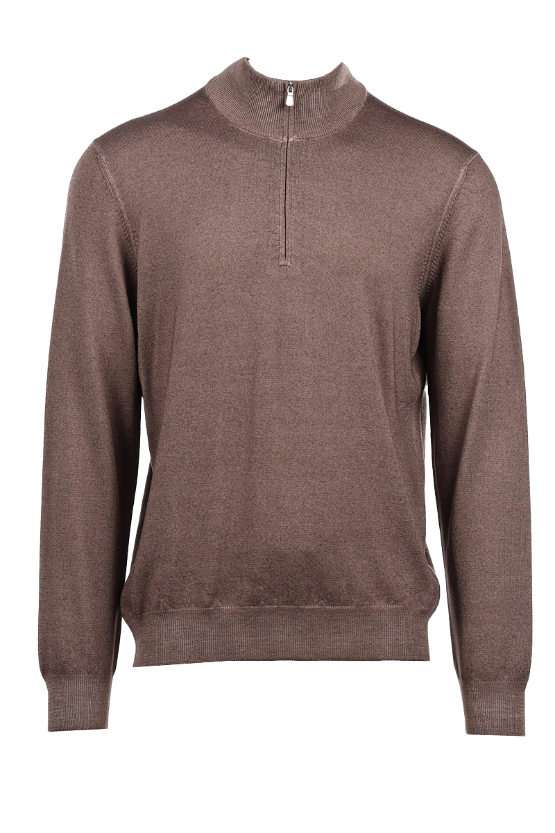 Per Venti MOCK ZIP bruin/beige-1 1