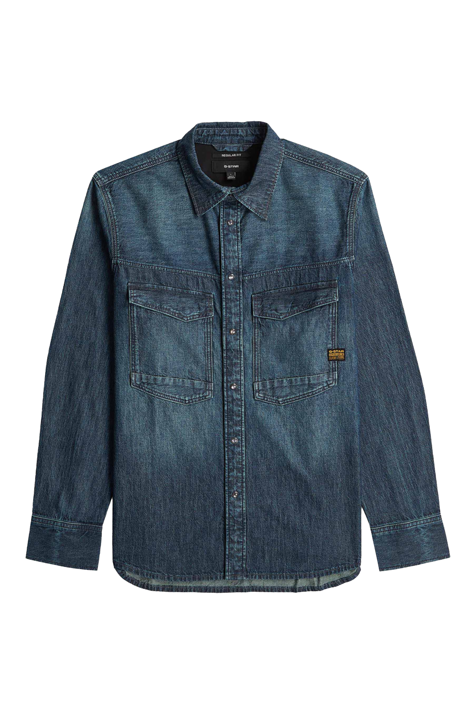 Heren overhemd lm casual blauw