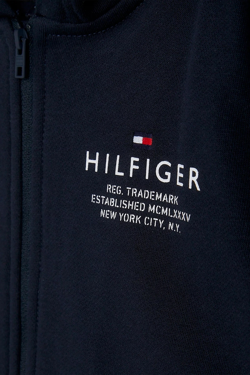 Tommy Hilfiger th logo hoodie zip trough Blauw-1 2