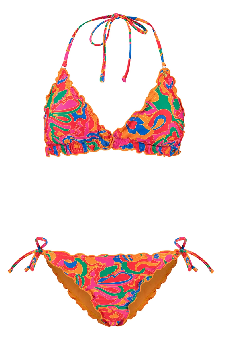 Bad/beach dames bikini oranje