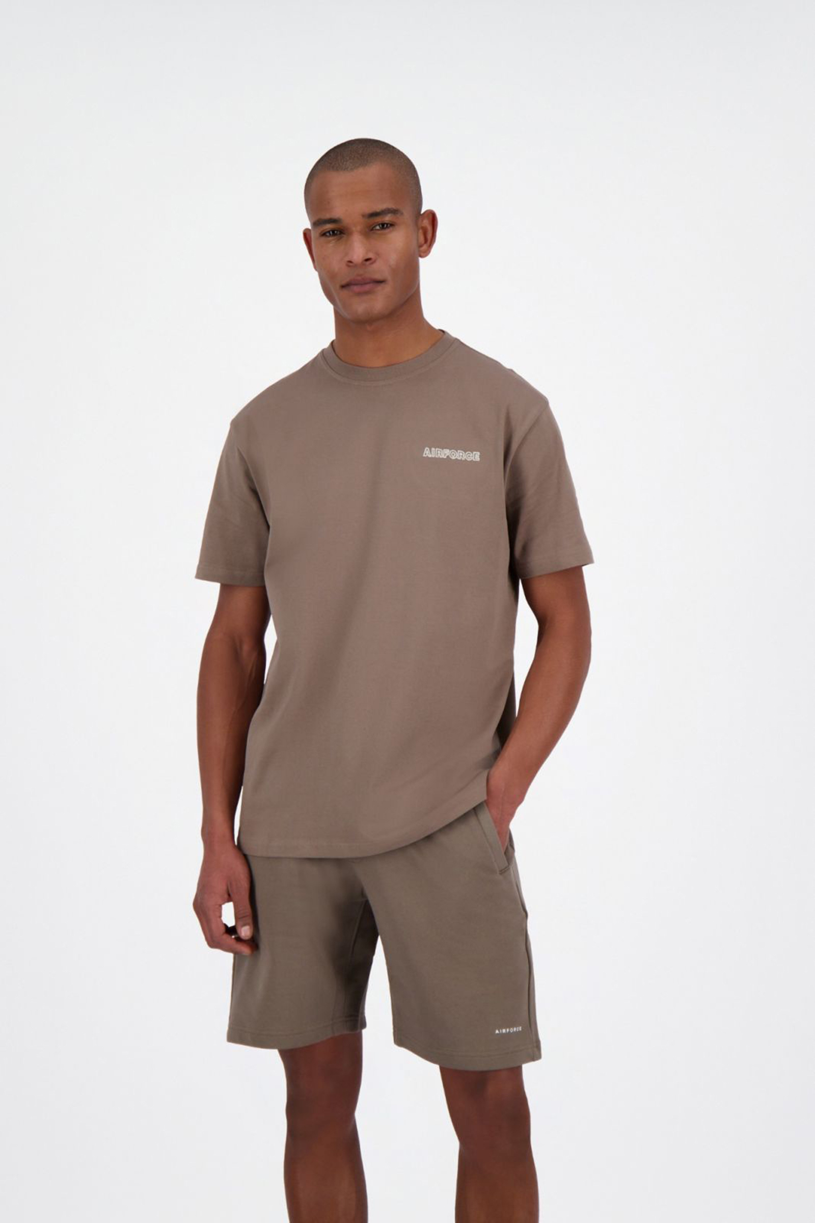 Heren t-shirt kortemouw bruin