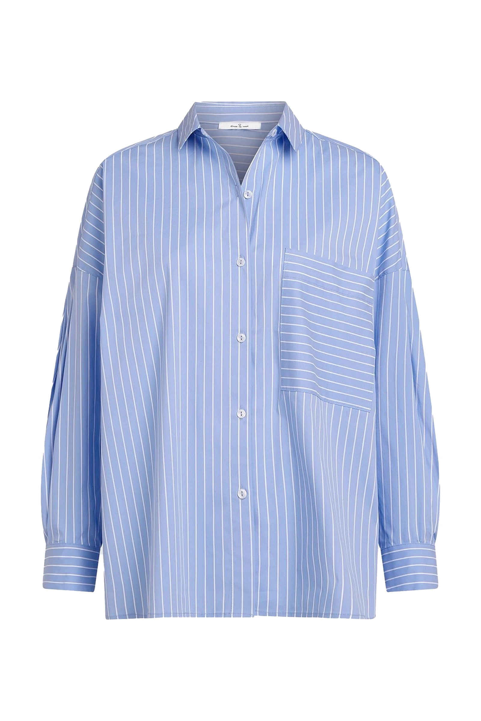 Dames blouse lange mouw blauw