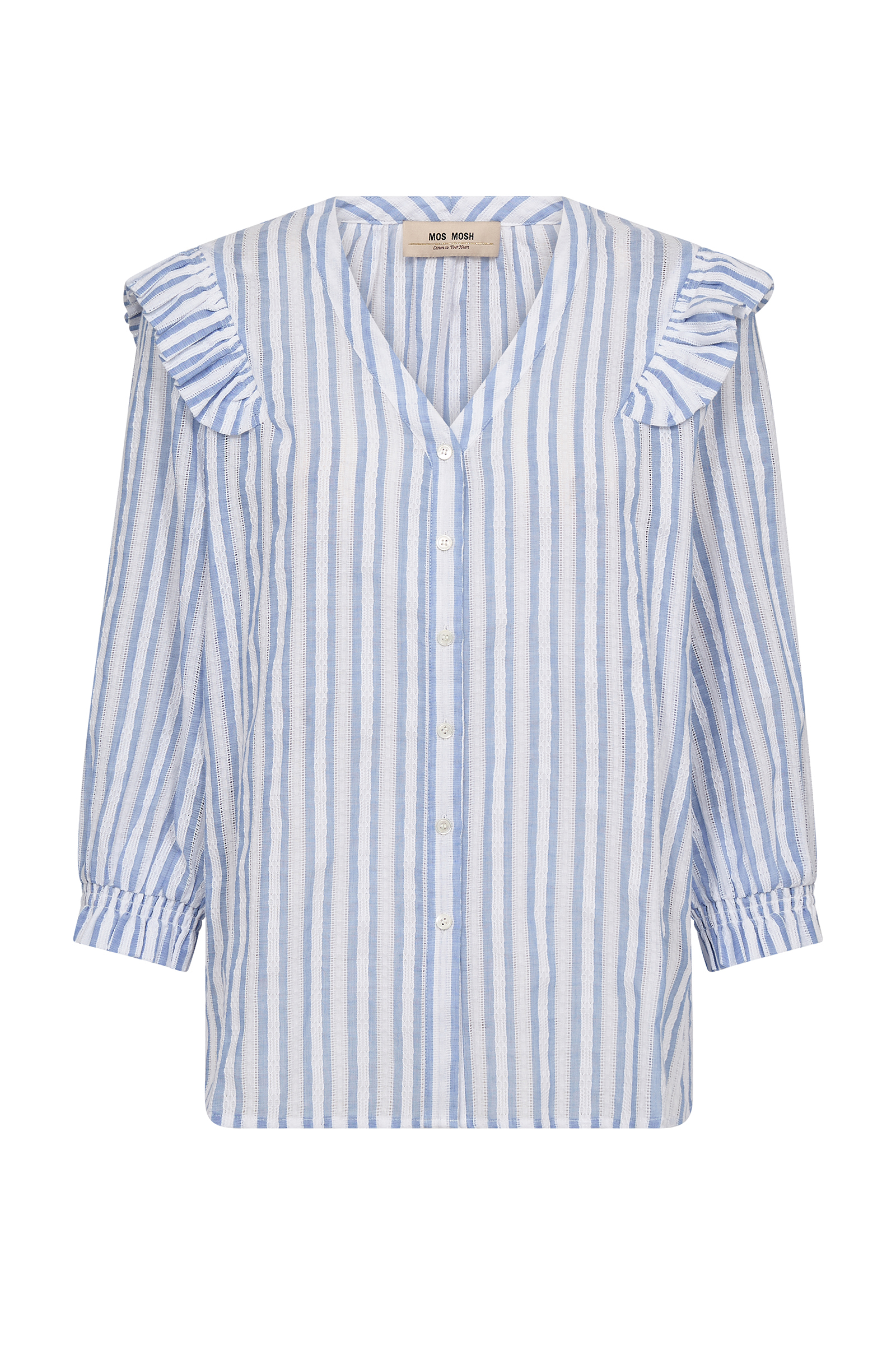 Dames blouse korte mouw blauw