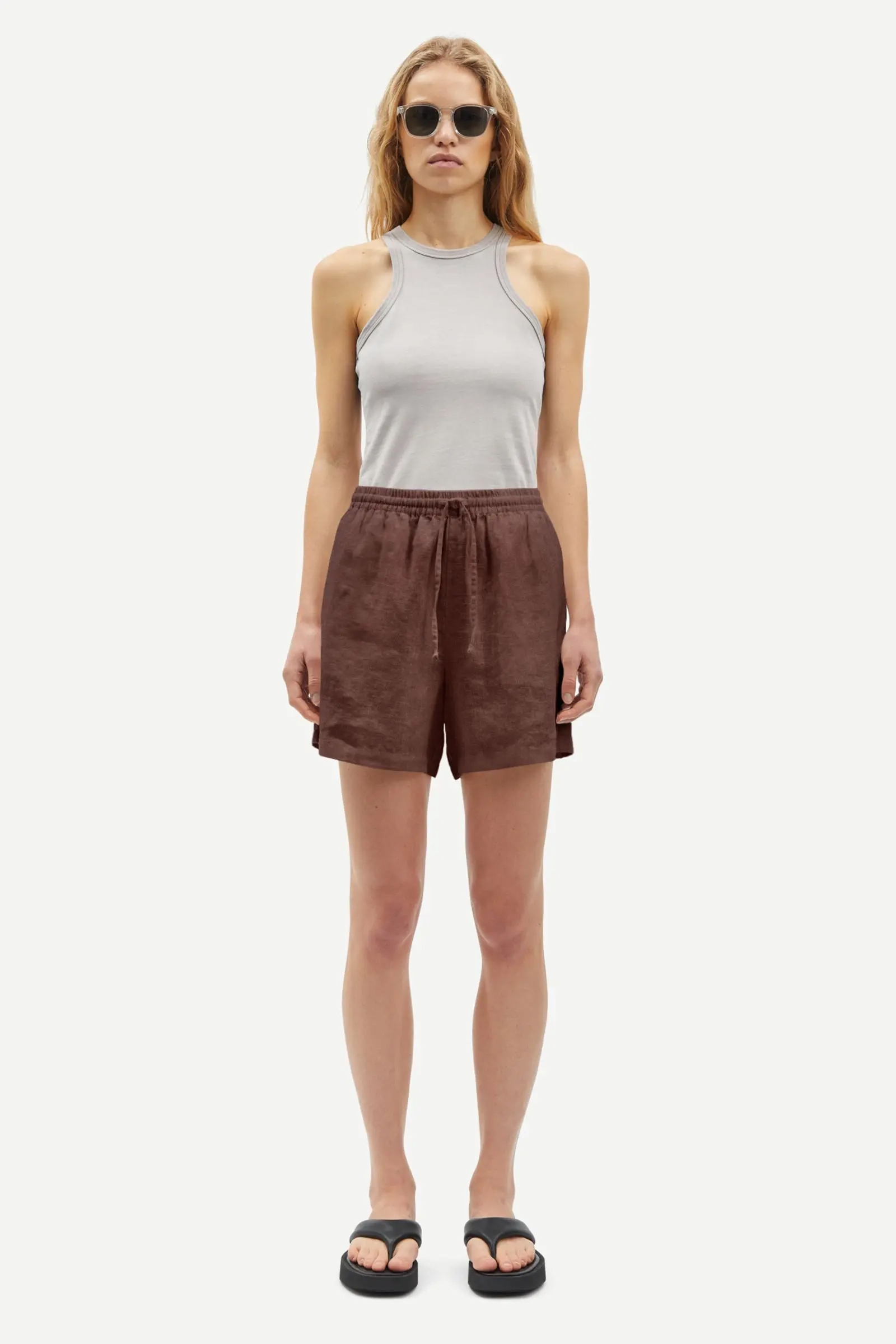Dames short bruin
