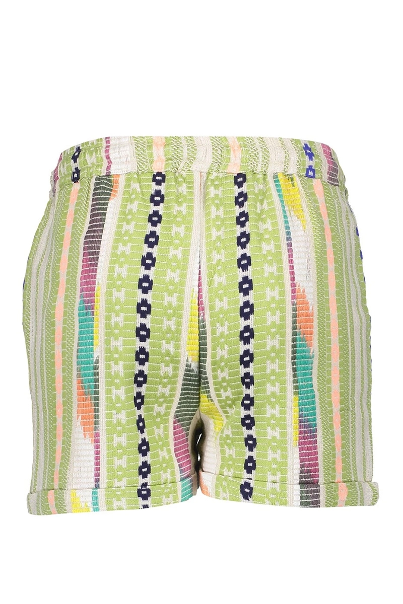 Geisha Short fancy woven multicolour Groen-1 2
