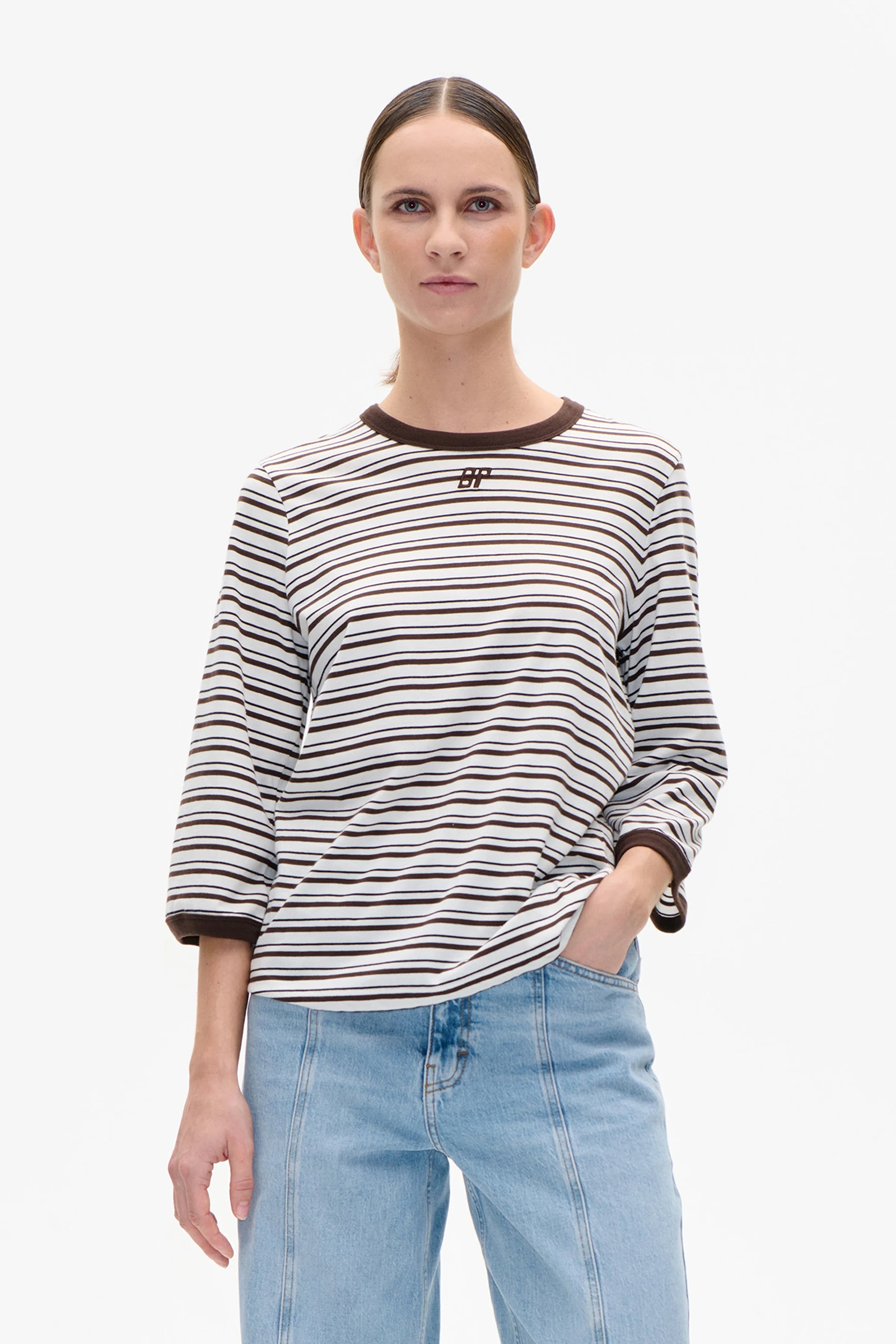 Dames t-shirt korte mouw ecru