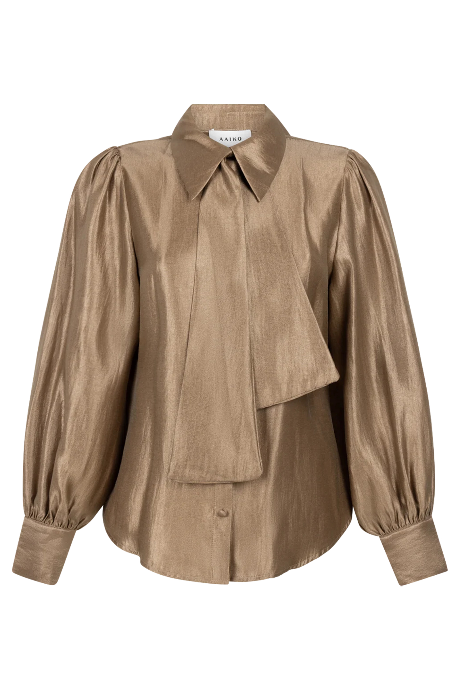 Dames blouse lange mouw bruin