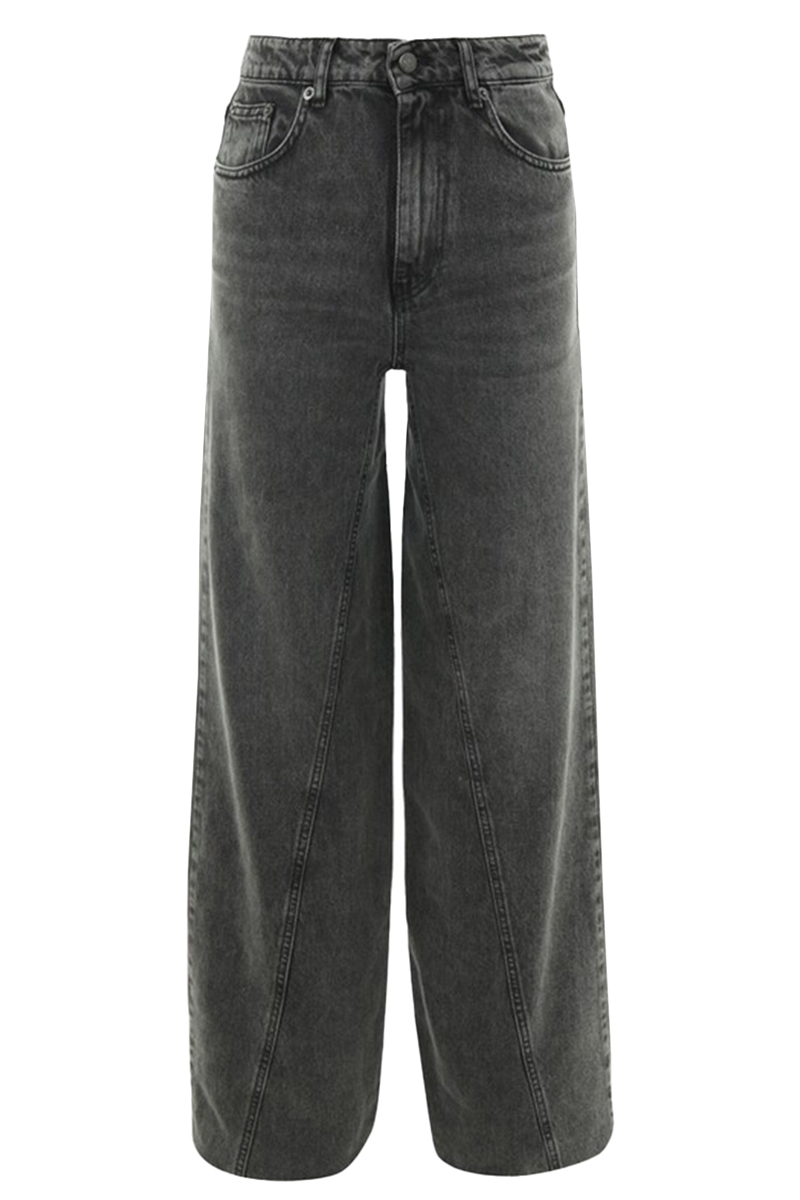 co´couture Vika long wide seam jeans Zwart-1 1