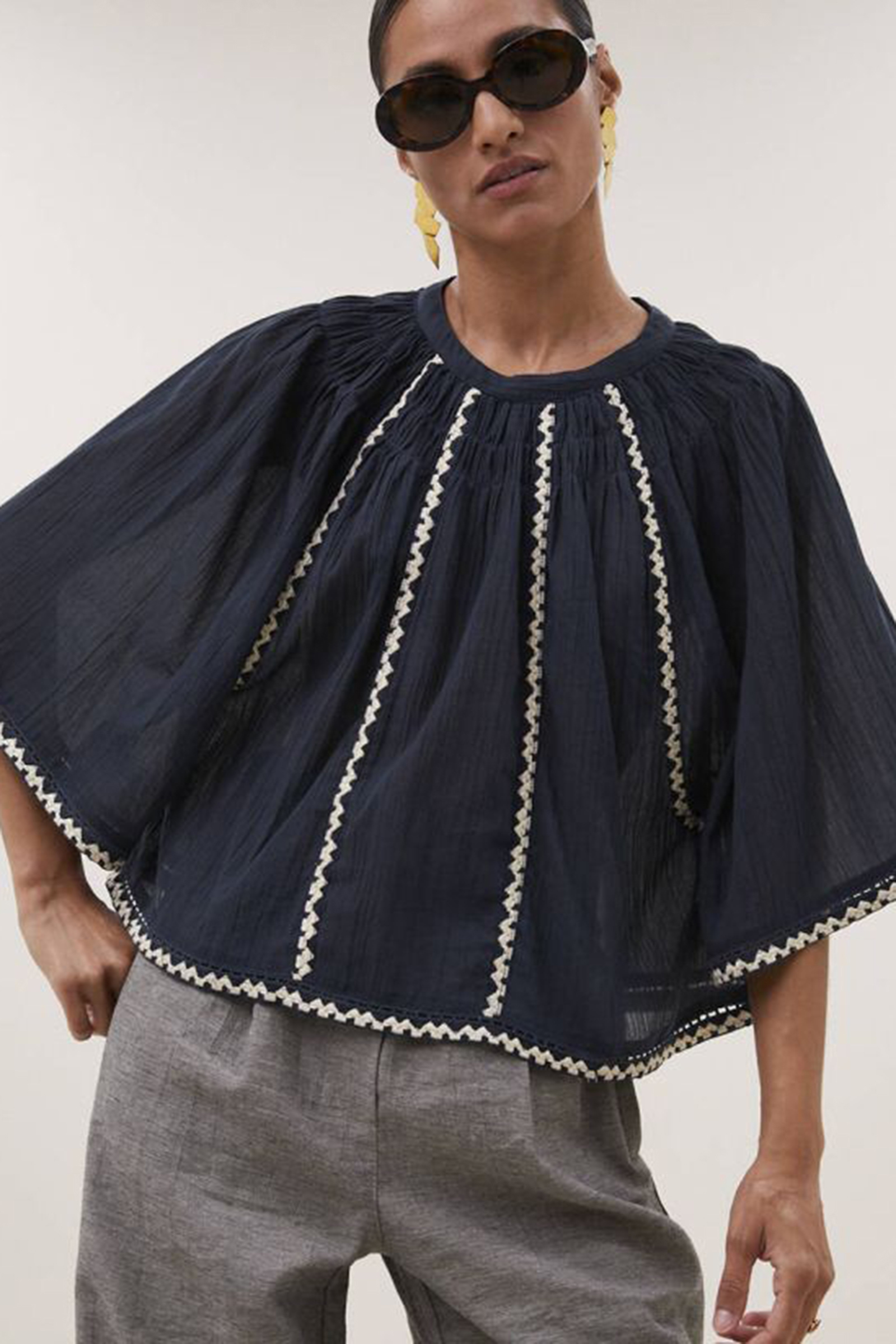 Dames blouse korte mouw zwart