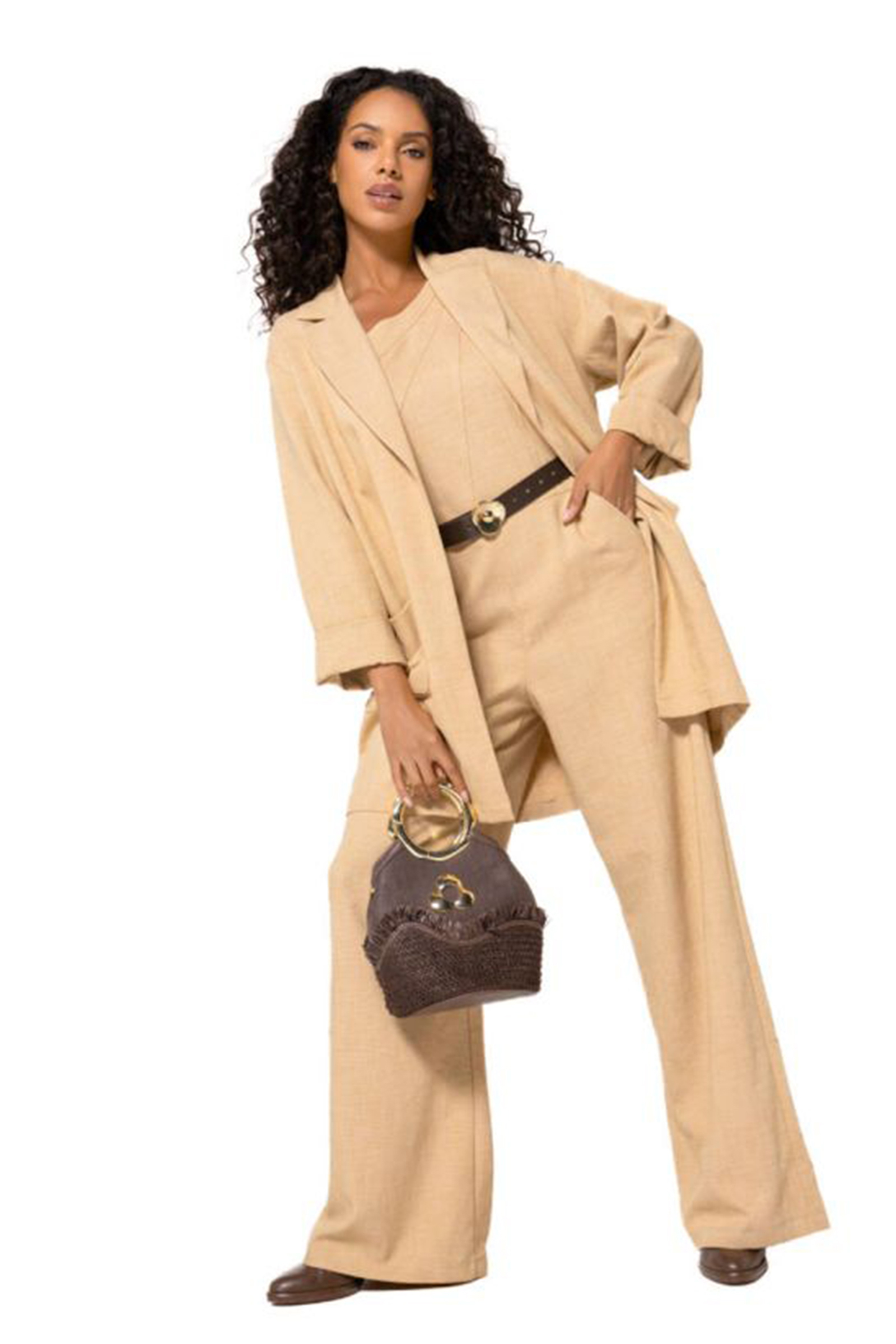 Dames jumpsuit/tuinbroek bruin