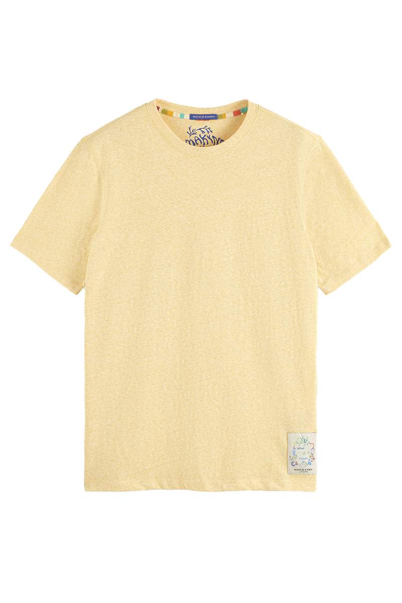 Scotch & Soda Regular Fit Melange T-shirt Nautical Yellow Melange 1