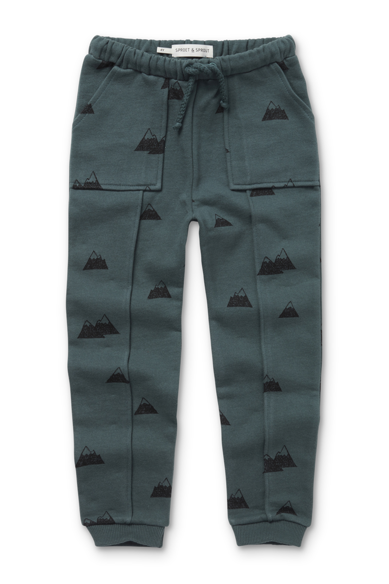 Sproet & Sprout sweatpants pockets mountains print Groen-1 1