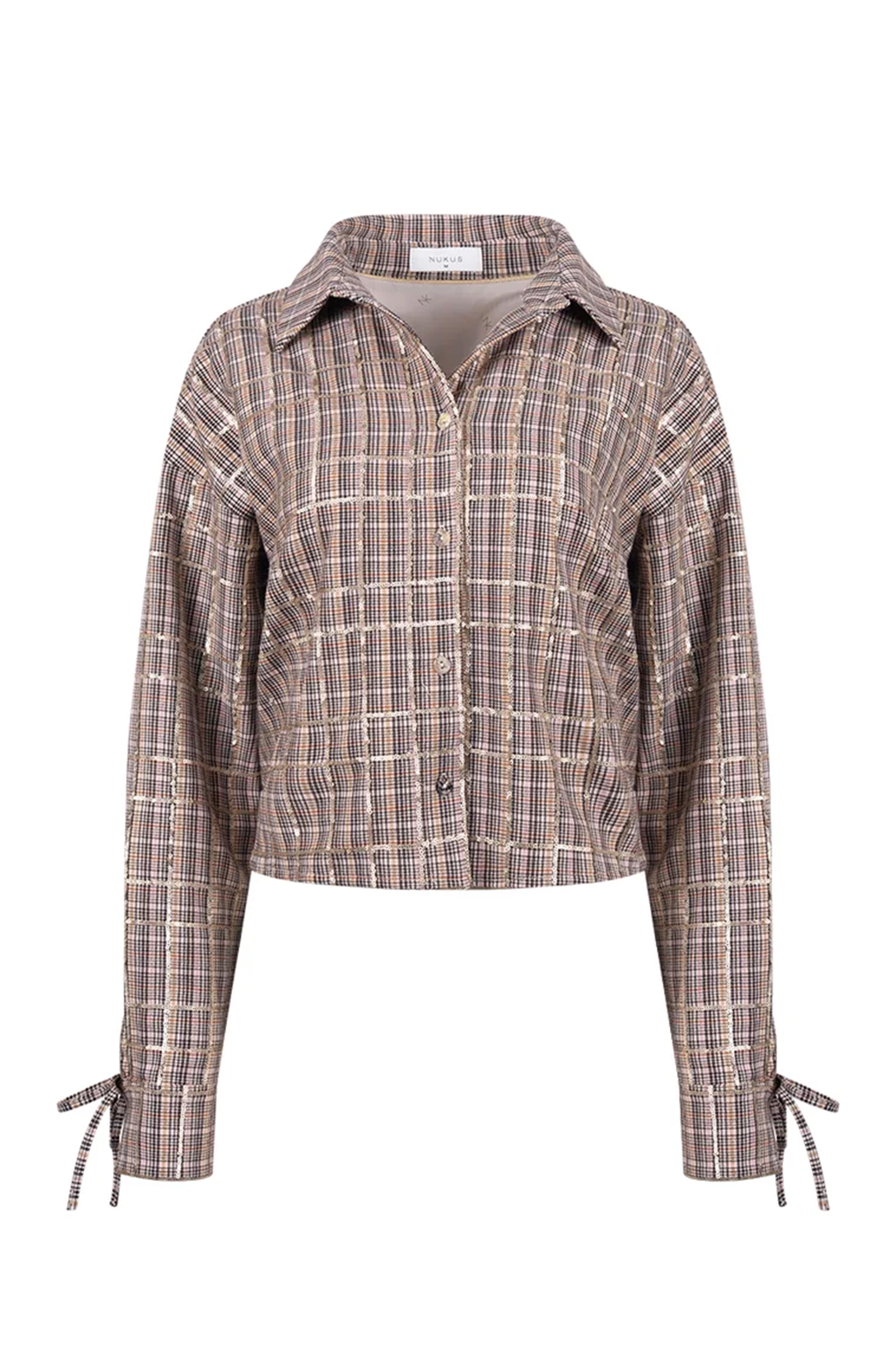 Dames blouse lange mouw bruin