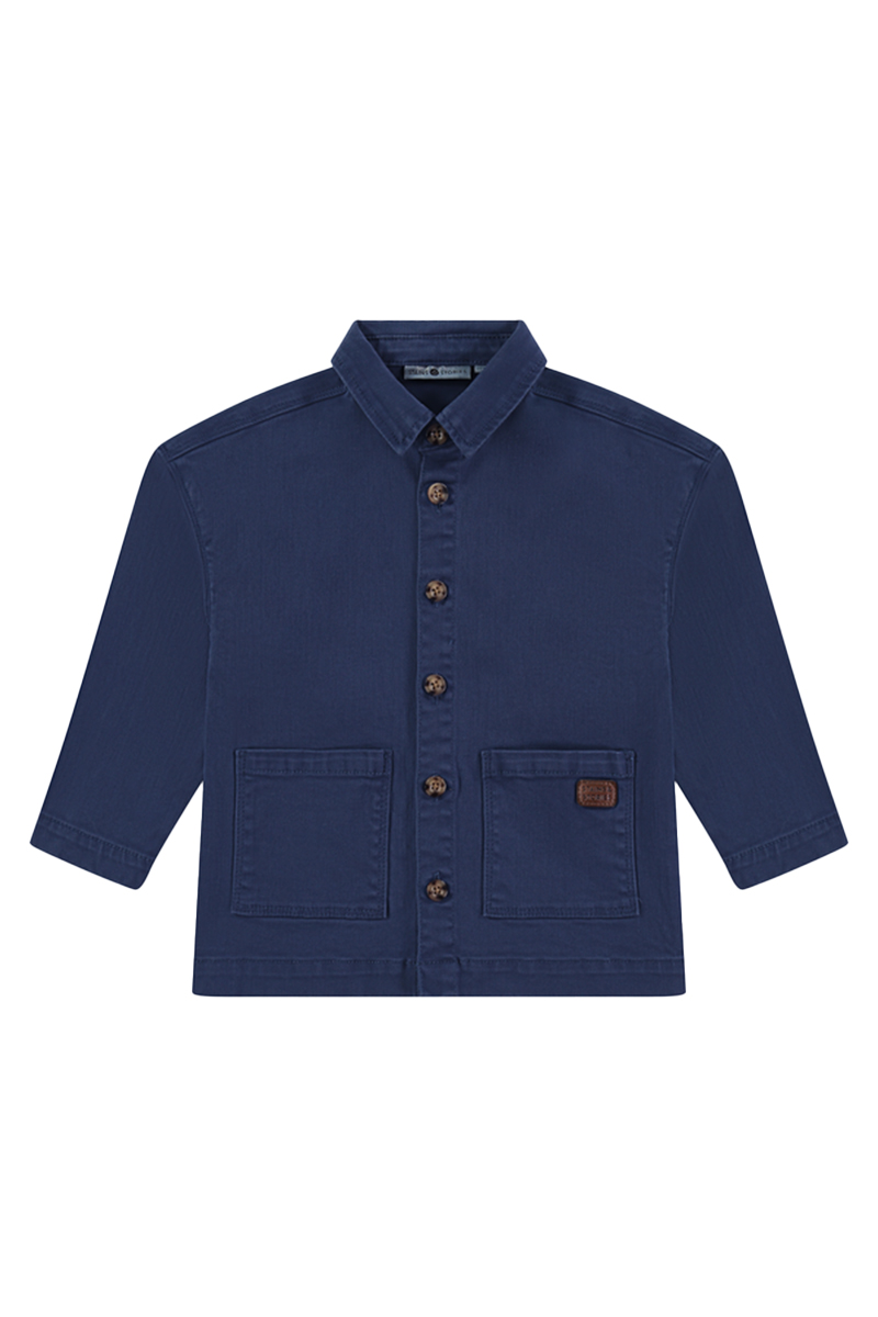 Jongens overhemd lange mouw blauw