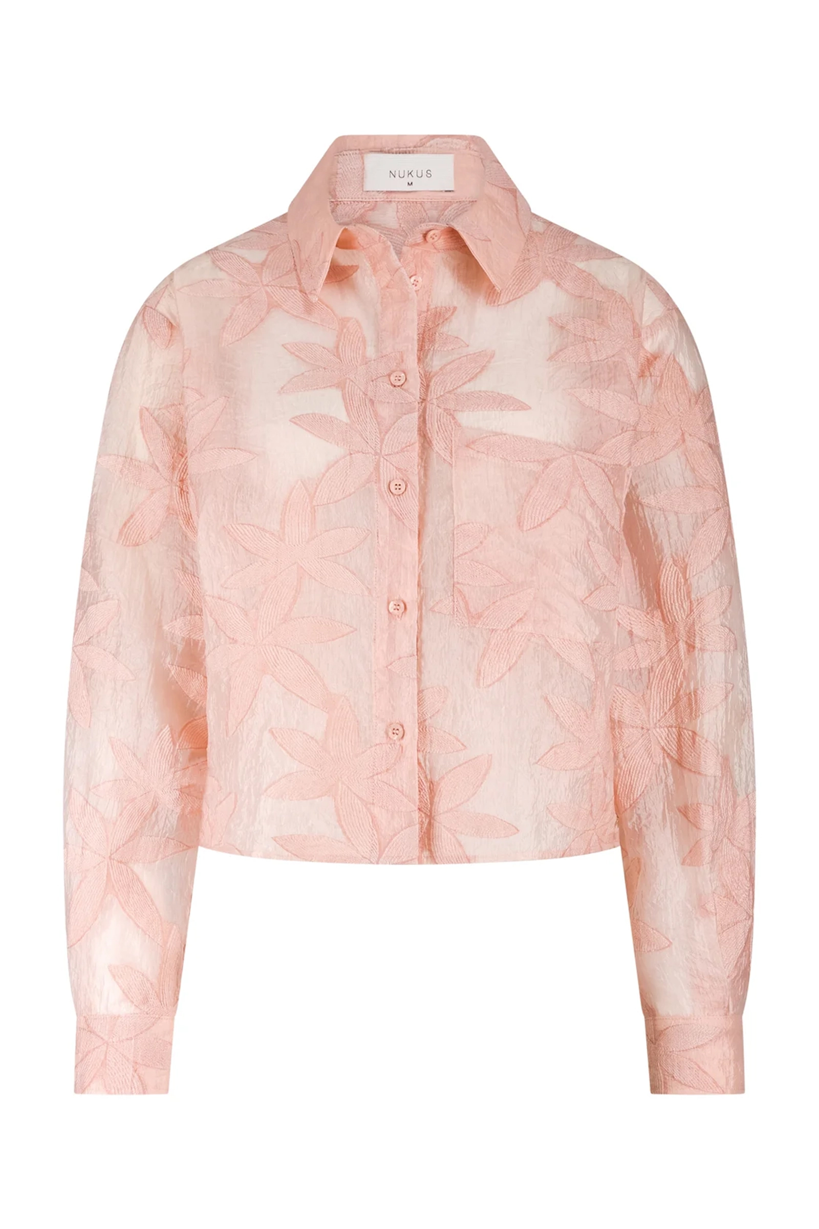 Dames blouse lange mouw rose